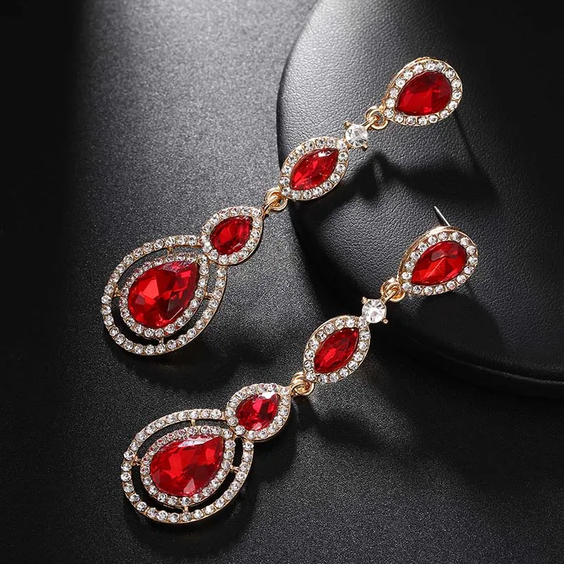 Женские Висячие серьги в форме капли воды роскошные свадебные стразы модные