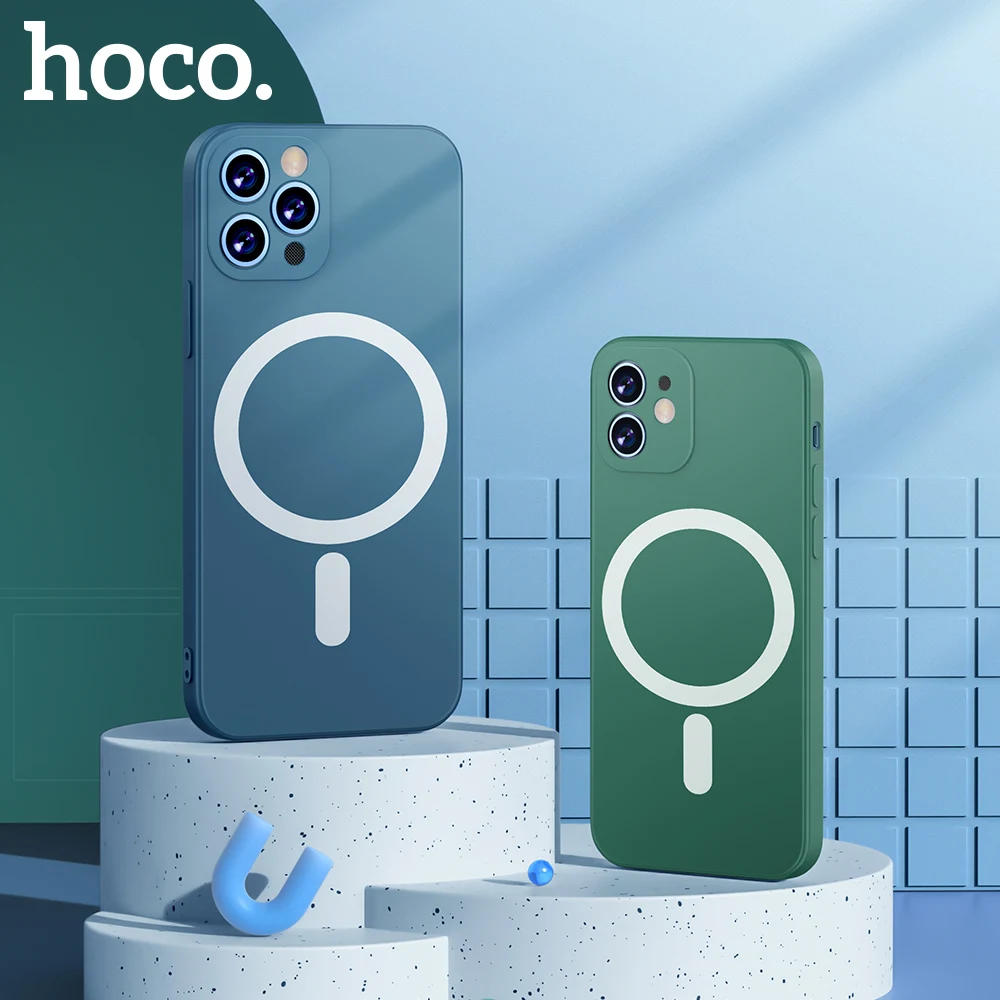 Оригинальный жидкий силиконовый Беспроводной магнитный чехол HOCO для телефона