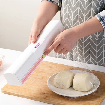 

Cling Film Cutters Dispenser With 3 Gears Universal Wraps Preservativeb Cutter Box Food Wrap Storage Box Kitchen Utensils