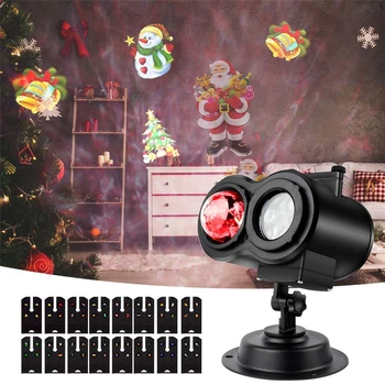 

16 Slides Christmas Lights Double Head Projector Light LED Laser Christmas Decorations for Home Outdoor with Remote Control