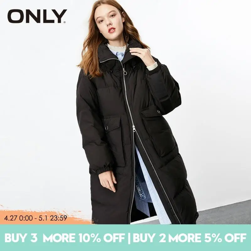

ONLY winter Mid-length Stand-up Collar Loose Fit Down Jacket| 119312520