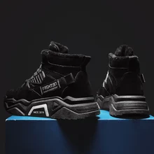 Зимняя мужская обувь; трендовая Осенняя обувь красного цвета с сеткой; мужская спортивная обувь, увеличивающая рост; мужская повседневная обувь из хлопка и бархата