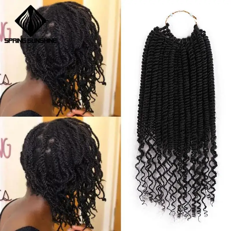 Сенегалские весенние плетеные косички 10 дюймов синтетические волосы для