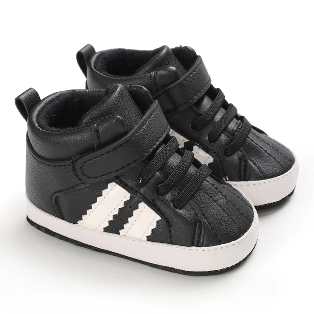 Baby Shoes Boy Newborn Infant Toddler Casual Comfor Cotton Sole Anti-slip PU First Walkers Crawl Crib Shoes Baptism Slippers B233 black