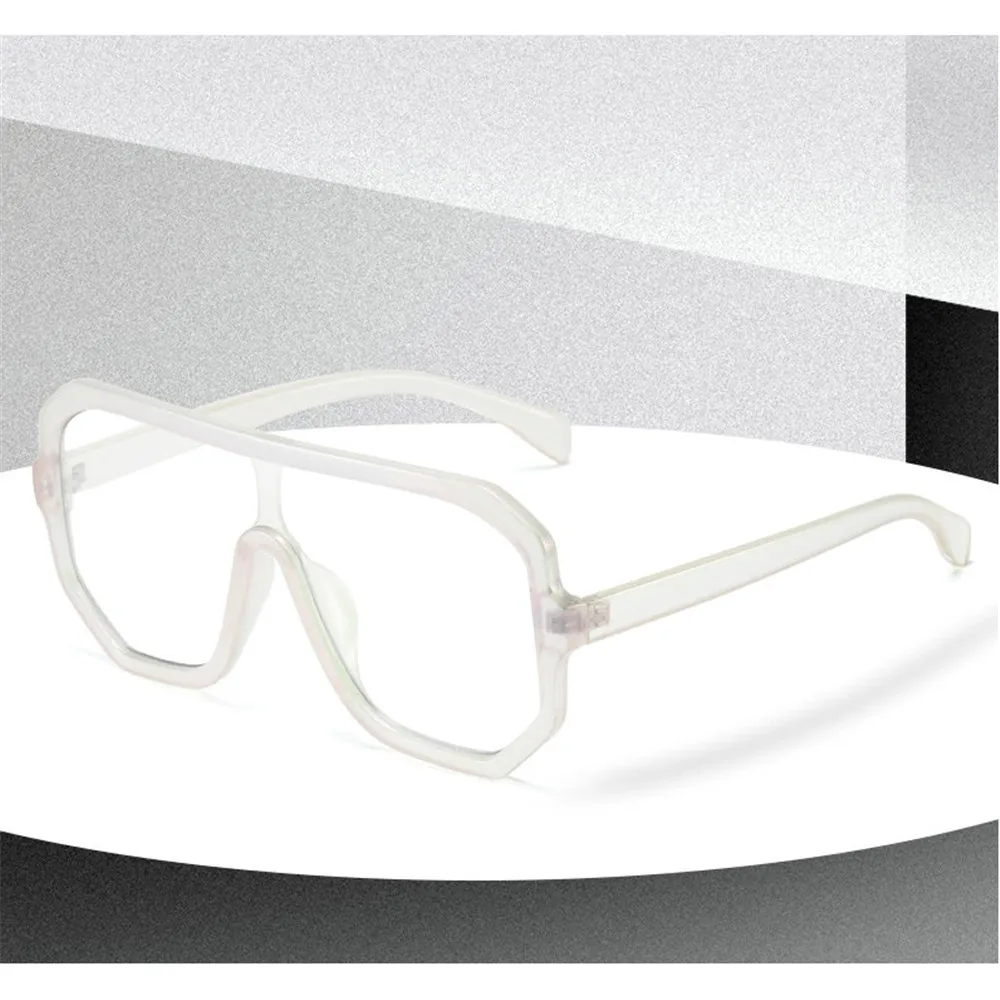 Flat Top Oversize Square Sunglasses Women Fashion Retro Gradient Sun Glasses Men Orange Big Frame Vintage Eyewear UV400 NX - Цвет линз: clear