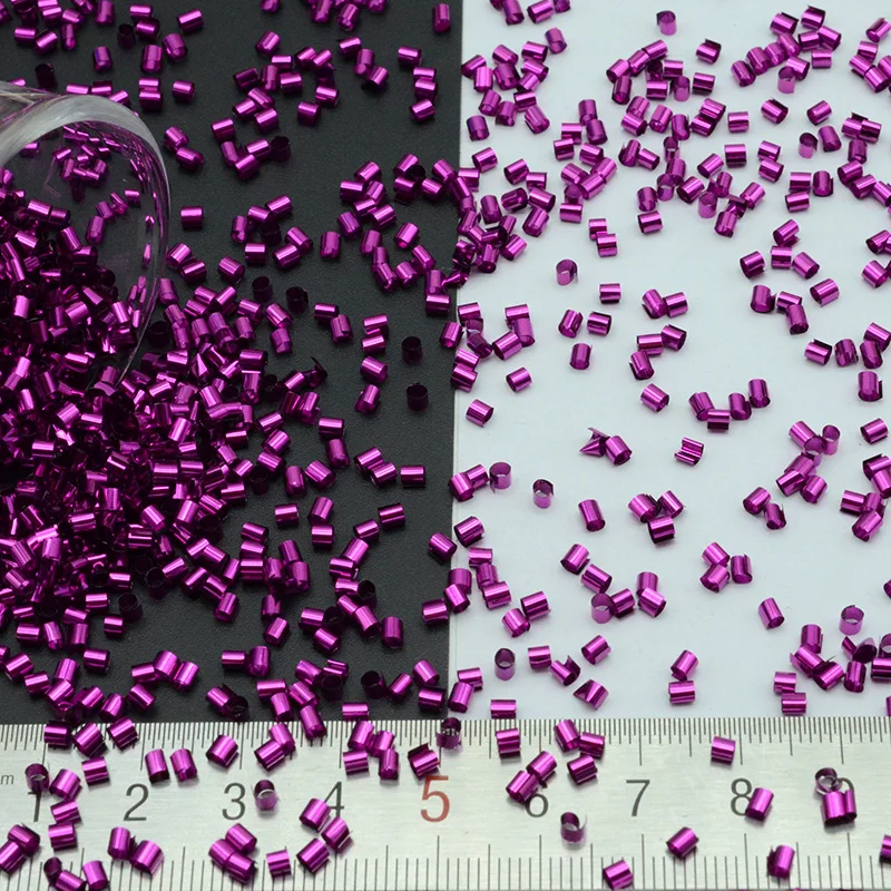 Violet 500 г/лот 2*3 мм Серебряная основа Bingsu бисер блестка труба пайетки центр отверстия для шитья ПВХ DIY Швейные материалы свободные блестки - Цвет: Violet