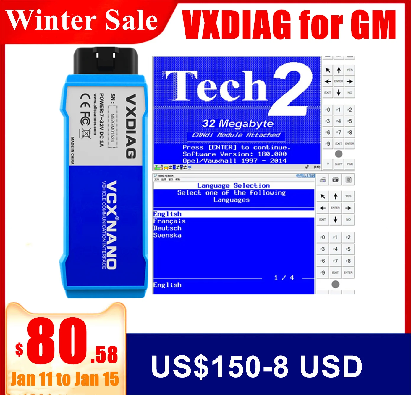 VXDIAG VCX для диагностический инструмент GM Saab/OPEL/GDS2/Tech2win OBD2 сканер экшн Тесты