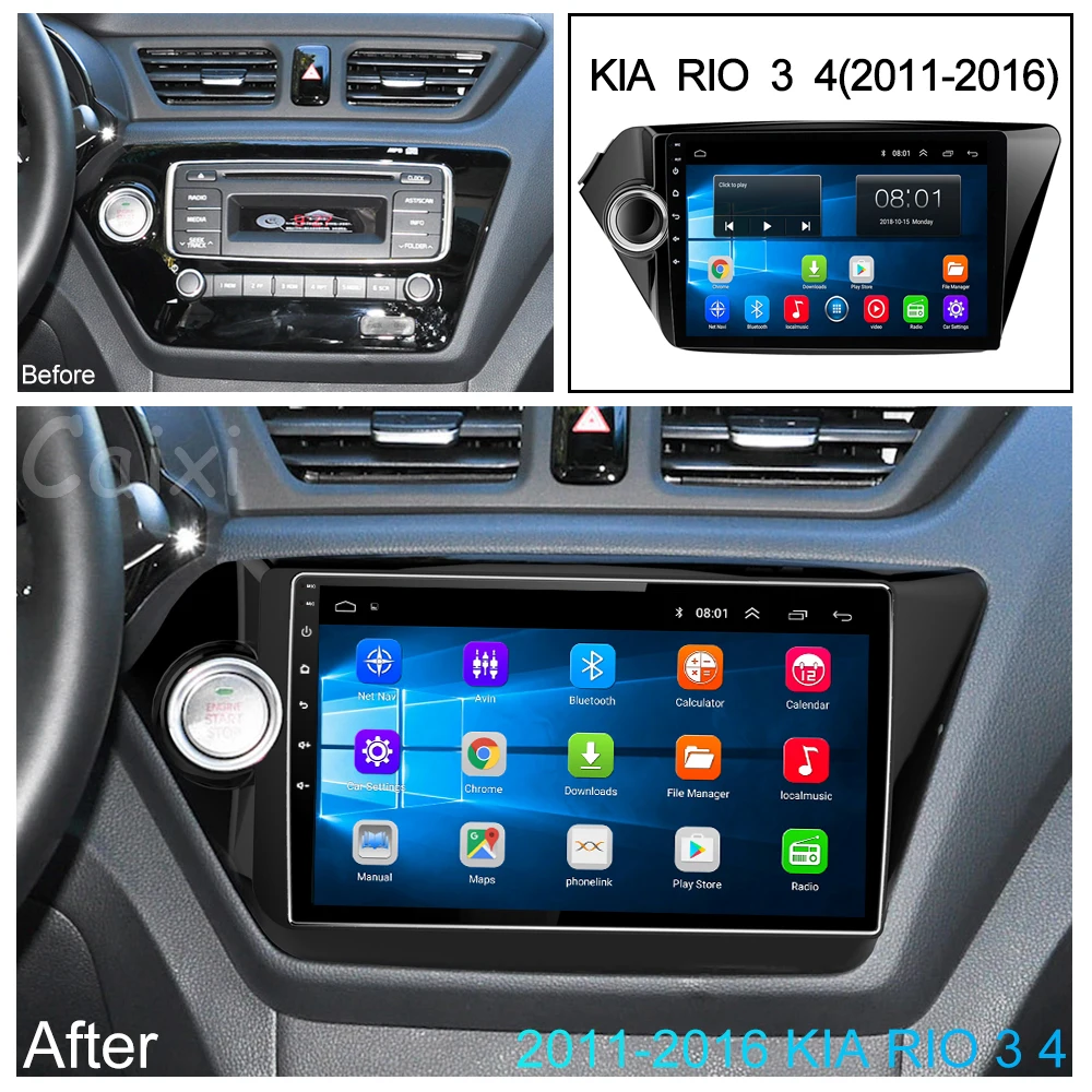 9 ''Android 8,1 2din автомобильный радио мультимедиа плеер для Kia RIO 3 4 2010 2011 2012 2013 gps навигации автомобиля dvd