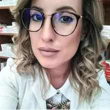 Женские прозрачные круглые очки сплав дужки Модные прозрачные оправы для очков для женщин оптика черные очки Роскошные очки