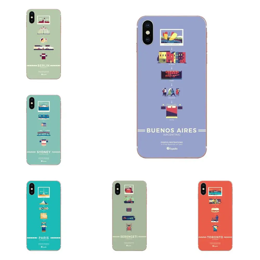 Artistic Minimalist Travel Posters For Sony Xperia Z Z1 Z2 Z3 Z4 Z5 compact Mini M2 M4 M5 T3 E3 E5 XA XA1 XZ Premium | Мобильные