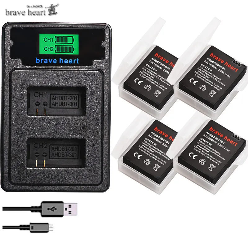Батарея высокой емкости для gopro hero 3 GoPro hero3+ TYPE-C Зарядное устройство USB+ чехол для аккумулятора для gopro go pro hero 3 3+ аксессуары для камеры