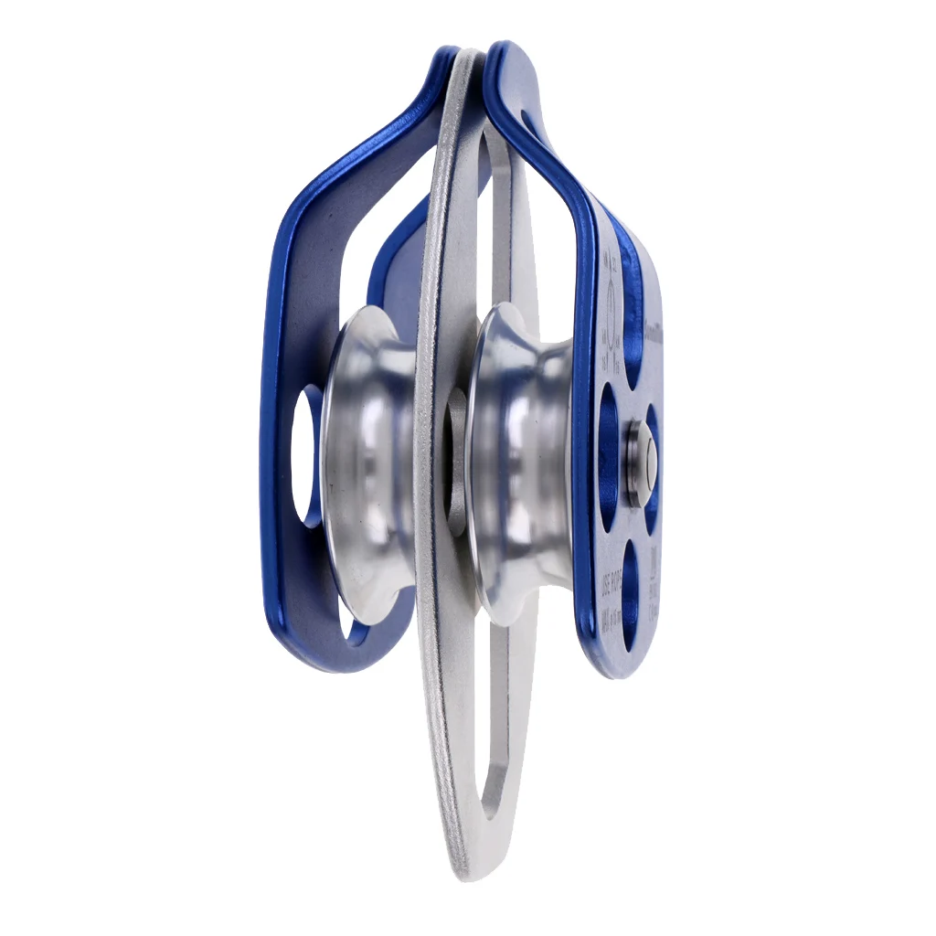 Outdoor Pro 32KN Climbing Arborist Rigging Rappelling Rescue Double Swing Pulley Hauling Rescue Engineering Dragging Camping