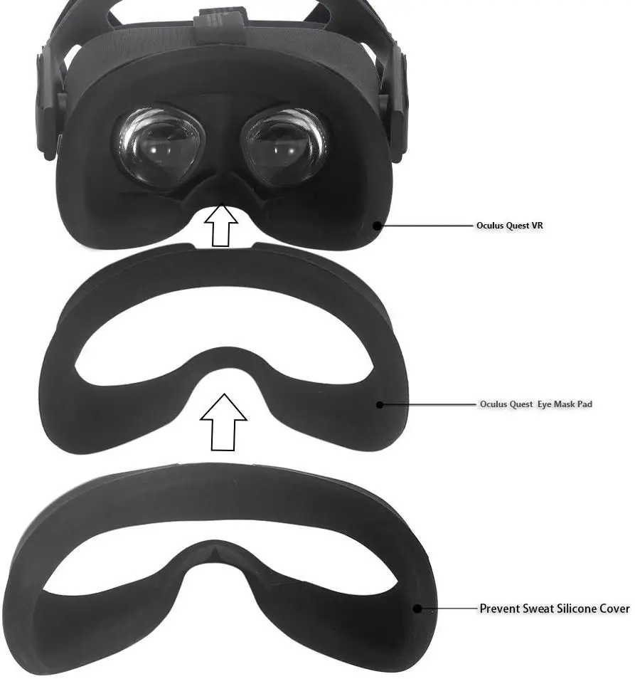 Гибкий силиконовый чехол для лица VR Сменный Набор для Oculus Quest все-в-одном VR игровая гарнитура