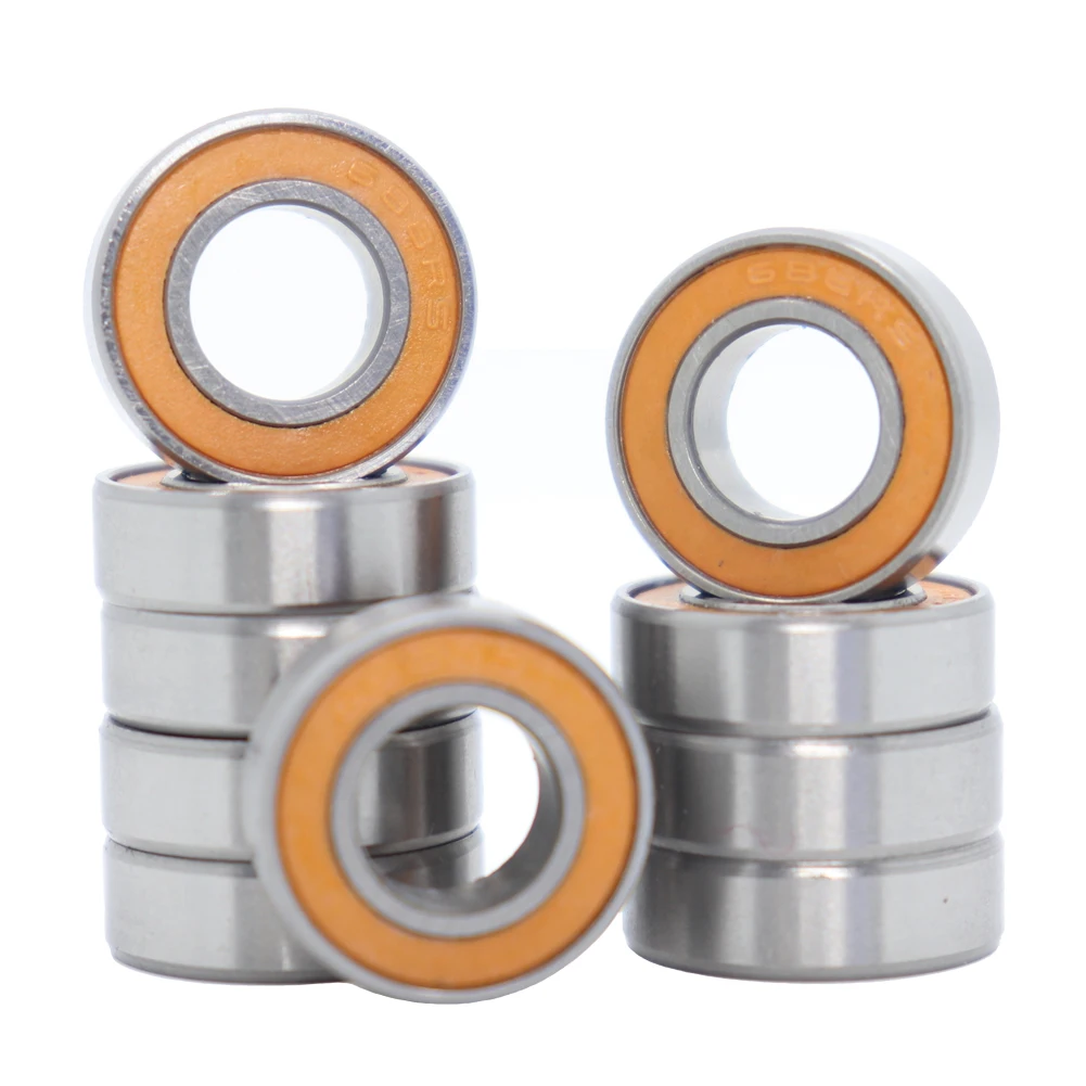 

688-2RS Bearing ABEC-3 10PCS 8x16x5 mm Miniature 688RS Ball Bearings 618/8RS Z3V3 Orange Sealed Bearing 688 2RS