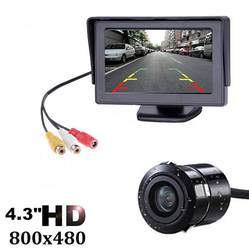 12V 4," TFT lcd цветной монитор заднего вида Водонепроницаемая камера заднего вида