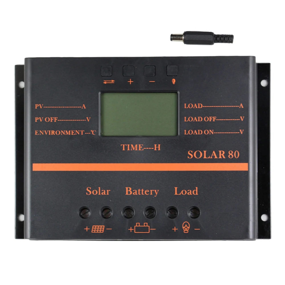 80A PWM Панели солнечные контроллер Батарея заряда Регулятор 12 V/24 V Авто Светодиодный фонарь с USB
