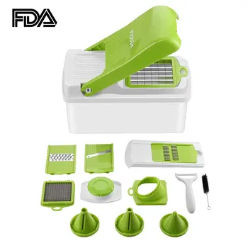 

Kitchen Vegetable Slicer Cutter Grater Interchangeable Stainless Steel Blades Heavy Duty Multifunction US Plug
