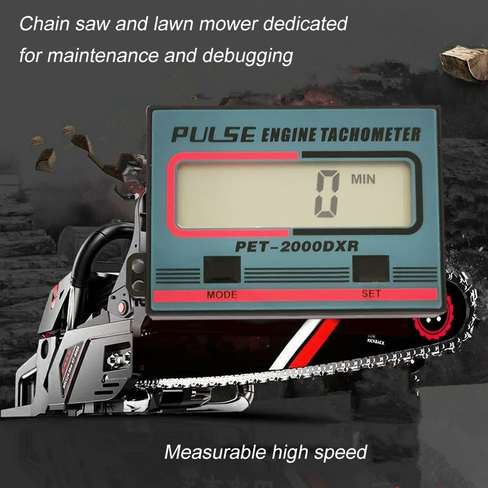 Tachometer Gauge Engine Tachometer Tachometer Meter Car Engine Tachometer Handheld Digital Induction Chain Saw Tachometer for Chainsaw Lawnmowers Gasoline Engine Timed in Minutes