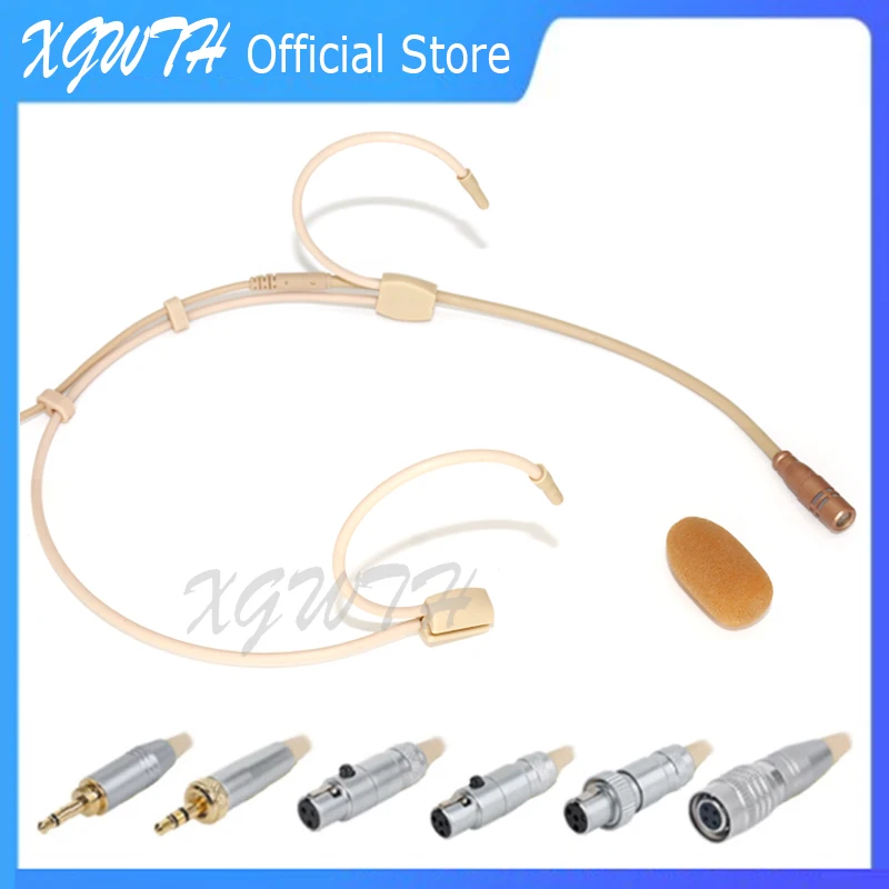 

Headset Headworn Microphone Condenser Hypercardioid Mic for Shure Sennheiser AKG MiPro Audio-Technica Bodypack 3.5mm 3Pin 4Pin