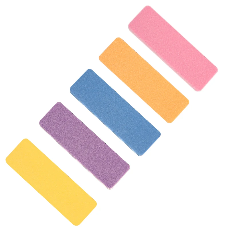 CYSHMILY 10pcs/Bag Rectangle Sponge Nail File Colorful Sanding Buffer Gel Polish Manicure Set Block Nail Files Double Side Tools