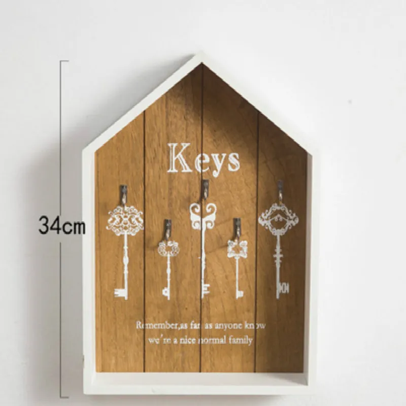 Деревянные ящики для ключей в скандинавском стиле, настенные Висячие мешочки для ключей, держатели для хранения, полка для гостиной, организации, украшение для дома на стену - Цвет: 8
