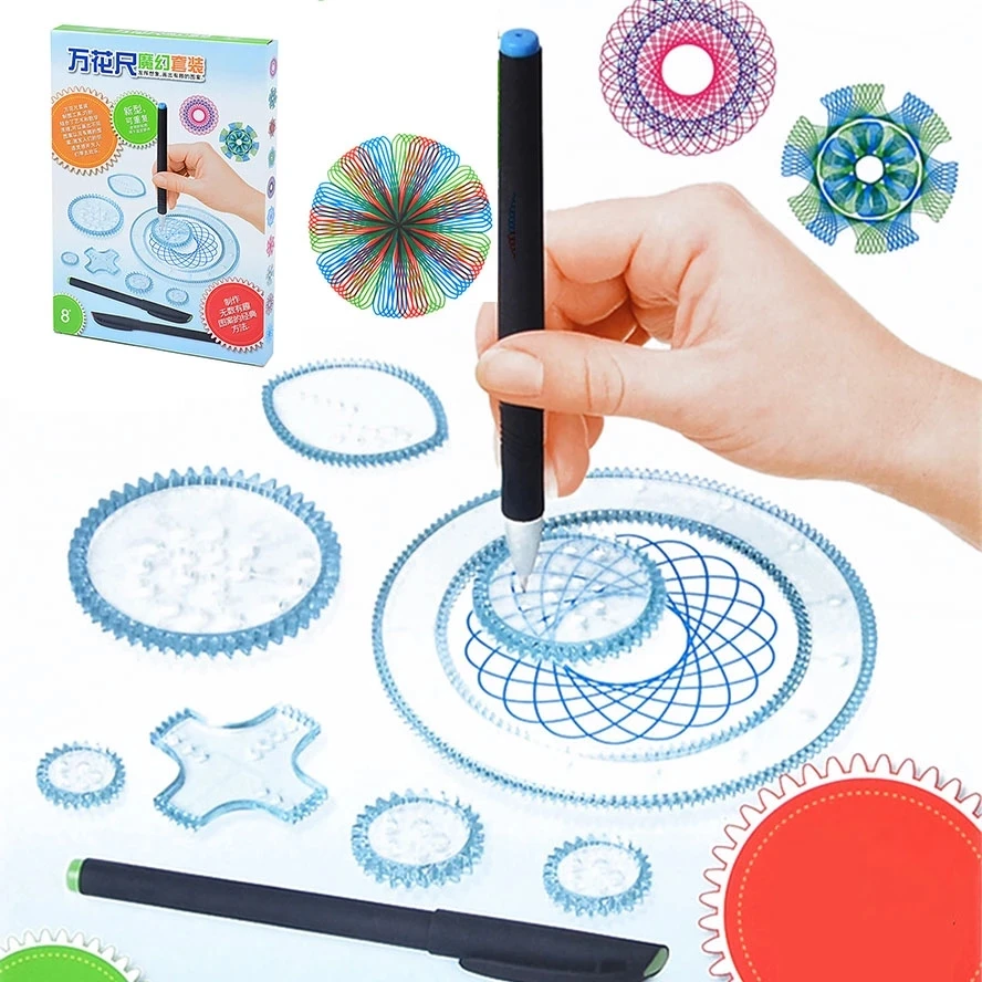 

27Pcs Children Drawing Toys Set Multi-function Painting Geometric Ruler Drafting Tools For Students Learning Art Gift For Kids