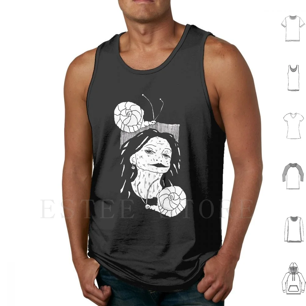 

Snail Woman By Allie Hartley Tank Tops Vest Sleeveless Allie Hartley Rochester Snail Womens Strange Unusual Dark Macabre