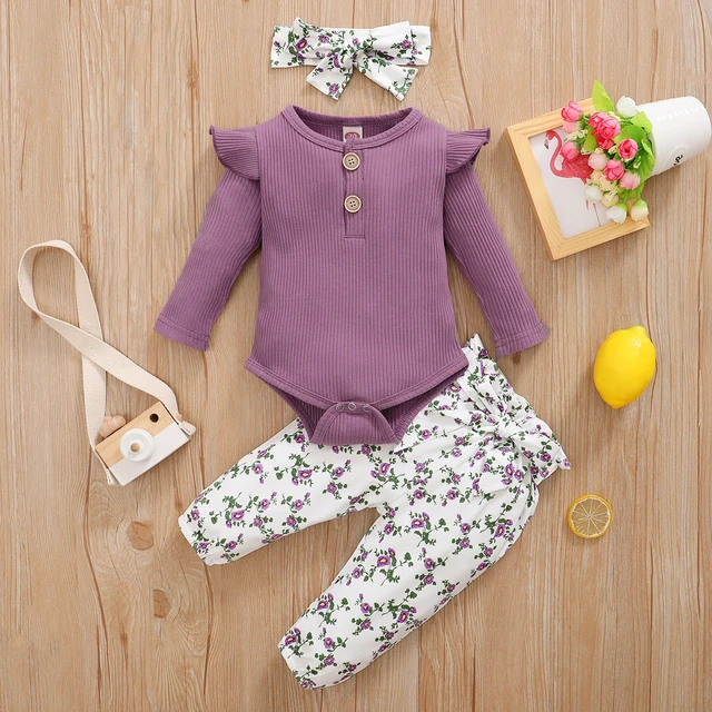 3Pcs Baby Girl Clothes Set Newborn Kids Clothing Childern Clothes Toddler Girl Clothes Bebe Girl Outfits Infant New Born Clothes 2