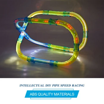 

Creativity Exercise Flash Ball RC Toy Speed Track Tube Remote Control Car Kids Stitching Trucks Social Skill DIY Pipes Racing