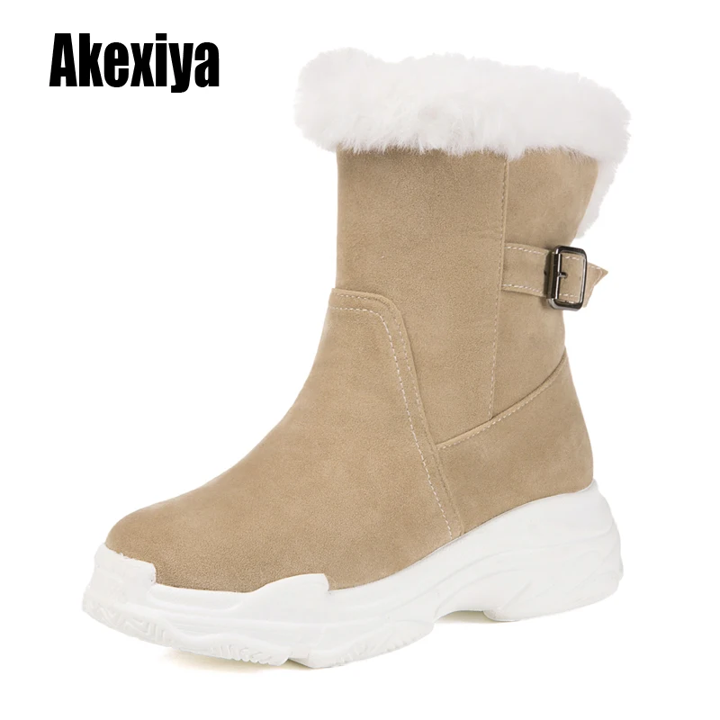 

Big size 34-43 New warm snow boots women platform boots Faux suede Ankle boots thick fur winter boots k707