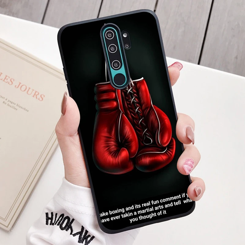 Quyền Anh Silicone Ốp Lưng Điện Thoại Redmi Note 9 8 7 Pro S 8T 7A Bao 