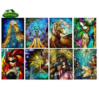 

YUMEART Full Square Drill DIY Diamond Painting Mermaid Fantasy Cartoon Sticker Diamond Mosaic Diamond Embroidery Room Decor