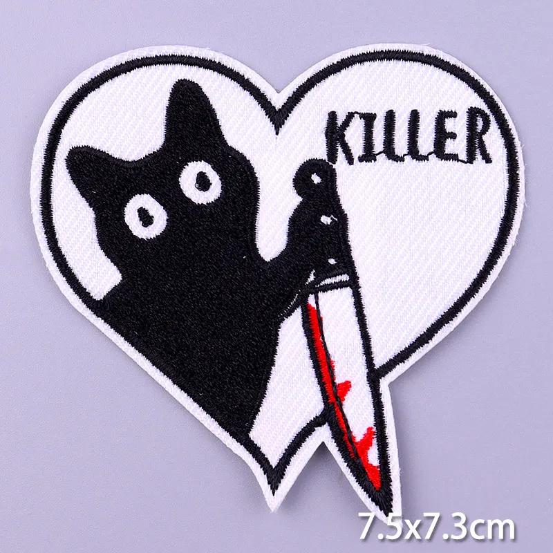 DIY Cartoon Cat Dog Patches On Clothes Animal Patch Unicorn Letter Embroidered Patch Iron On Patches For Clothing Stickers Badge