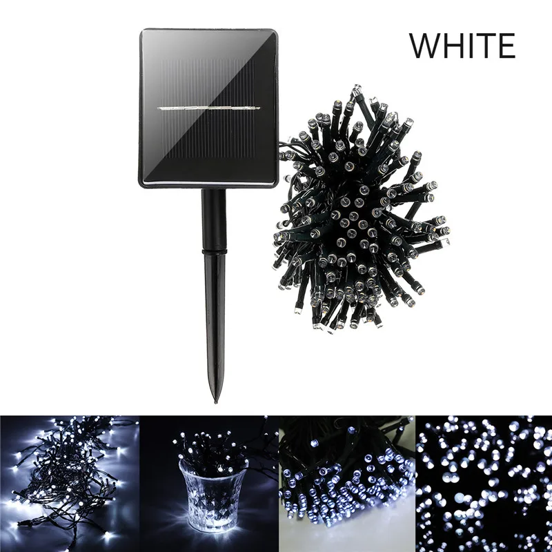 200LED Solar Fairy String Lights 8 Lighting Modes for Wedding Celebration Day Christmas Home Garden Party Solar Lamp 10CM