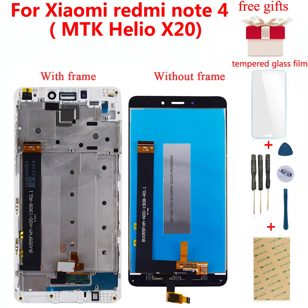 Цена Для Xiaomi Redmi Note 4 ЖК сенсорный дигитайзер Redmi note 4 ЖК дисплей Redmi Note 4 MTK MediaTek Helio X20