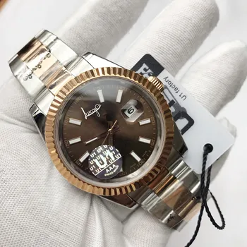 

Luxury Brand watch Men automatic mechanical sweeping movement luxury Watches Brown dial datejust