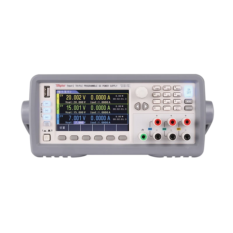 

TH6412 3-channel Programmable Linear DC Power Supply with 0-30V/6A/180W*2, 0-6V/5A/30W*1
