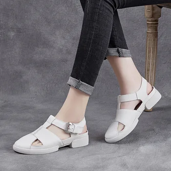 

Vintage Sandals For Woman 2020 Sandalias Mujer Chaussure Femme Talons Woman Sandals Genuine Leather