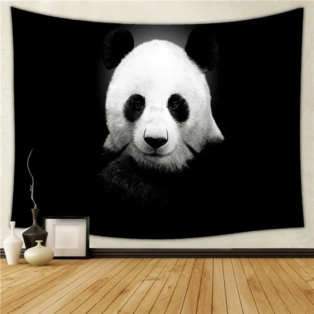 Meng Pet Panda гобелен с героями мультфильмов черно-белое настенное украшение для дома 150x200 Высокое качество полиэстер@ D