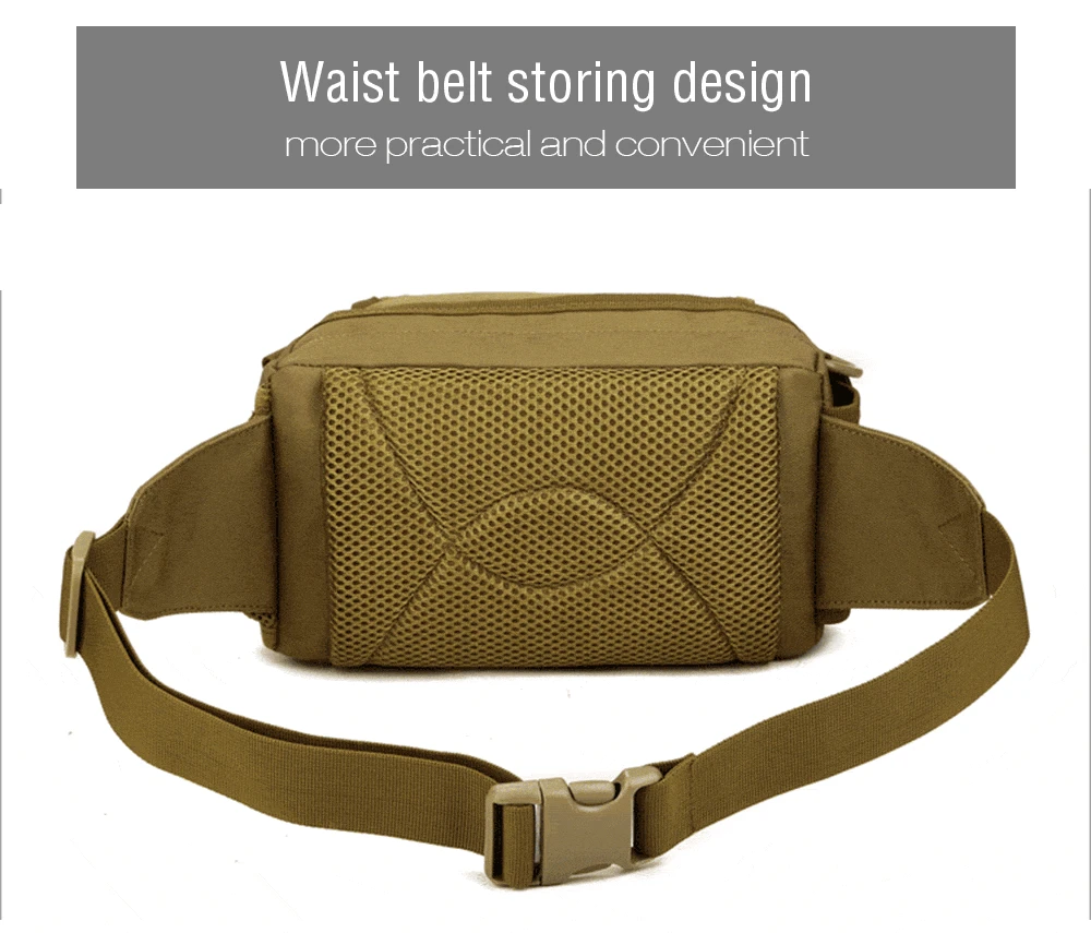 mobile phone Protector Plus Outdoor Multifunctional Military Shoulder Waist Bag for Hiking Camping Traveling