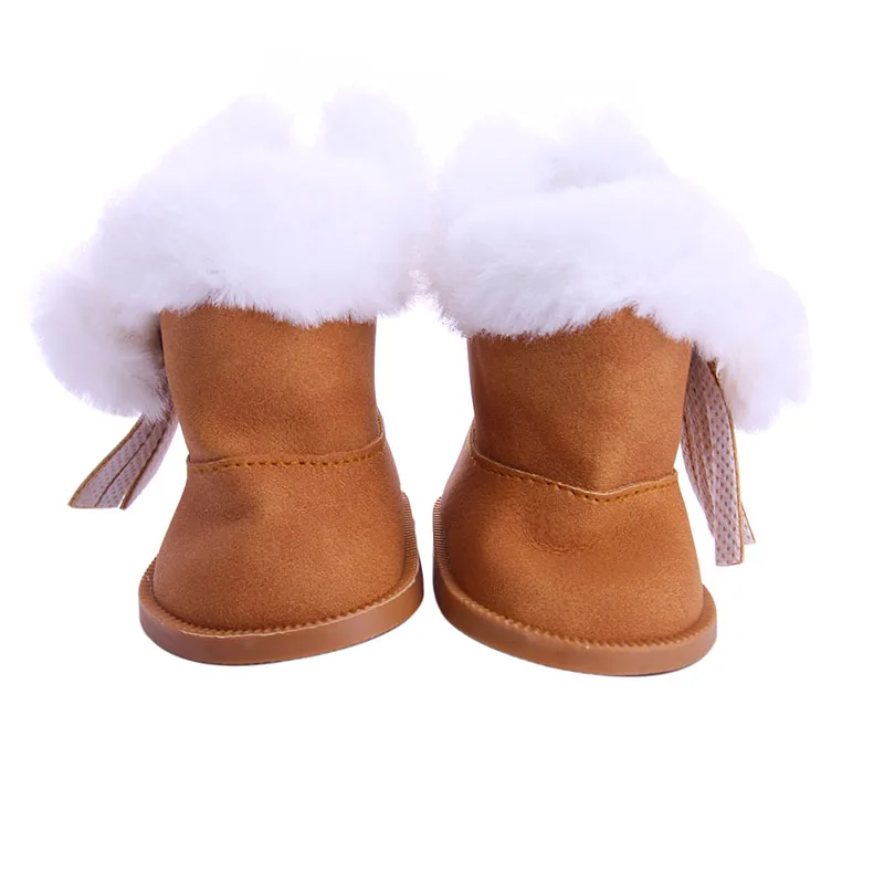 Doll Shoes Plush Winter Snow Boots For 18 Inch American &43 Cm Baby Doll Accessories Our Generation Girl`s Toy Christmas 7
