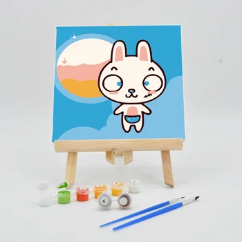 

Digital Oil Paintings By Numbers 20×20cm With Frame For Kids On Canvas DIY Cartoon Pictures Acrylic Paint Arts Children Coloring