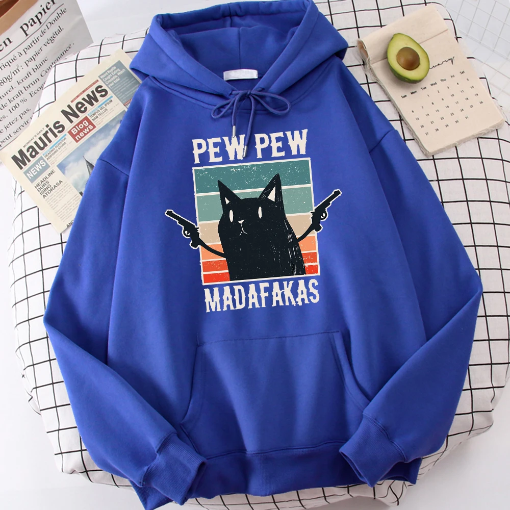blue pew pew madafakas funny cat hoodie mens