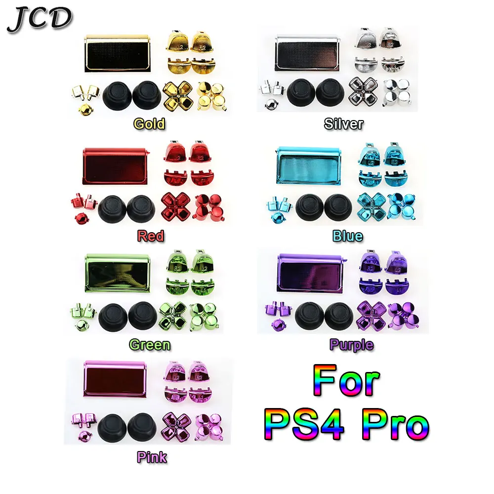 Jcd Chrome Pulsanti Kit L1 R1 L2 R2 Sostituzione Tappo Levetta Per Sony Ps4 Pro Slim Controller 4.0 Kit Pulsanti Jds 040 Jdm-040