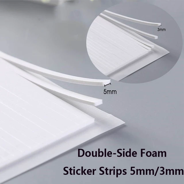 9/12 Sheets Double Sided Adhesive Foam Strips 5Mm/3Mm Width