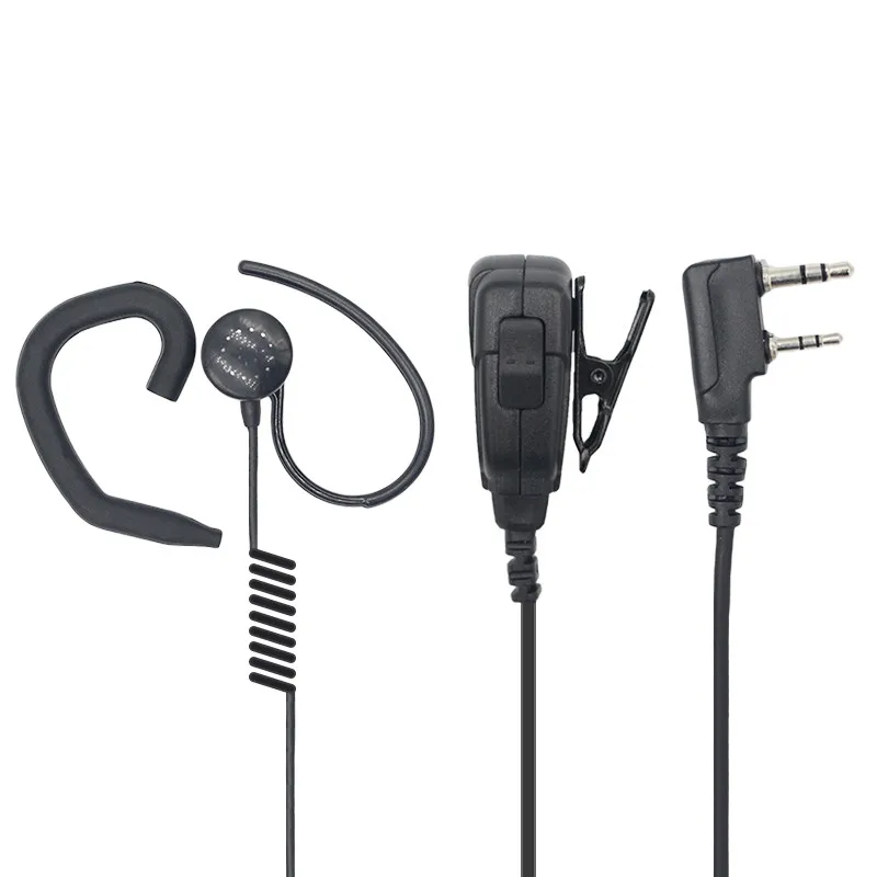 Baofeng-Walkie Talkie Earpiece, Headset with Microphone, Police Security Earphone for Retevis RT18, RT22, RT21, H-777, Baofeng walike talkie earpiece with mic g shape 2 pin ptt headset for retevis h 777 rt22 rt21 baofeng uv 5r 888s 2 way radio