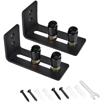 

Barn Door Floor Guide Wall Mounted Stay Roller Guides Flush Adjustable Bottom Floor Guide for All Sliding Barn Door Hardware (2