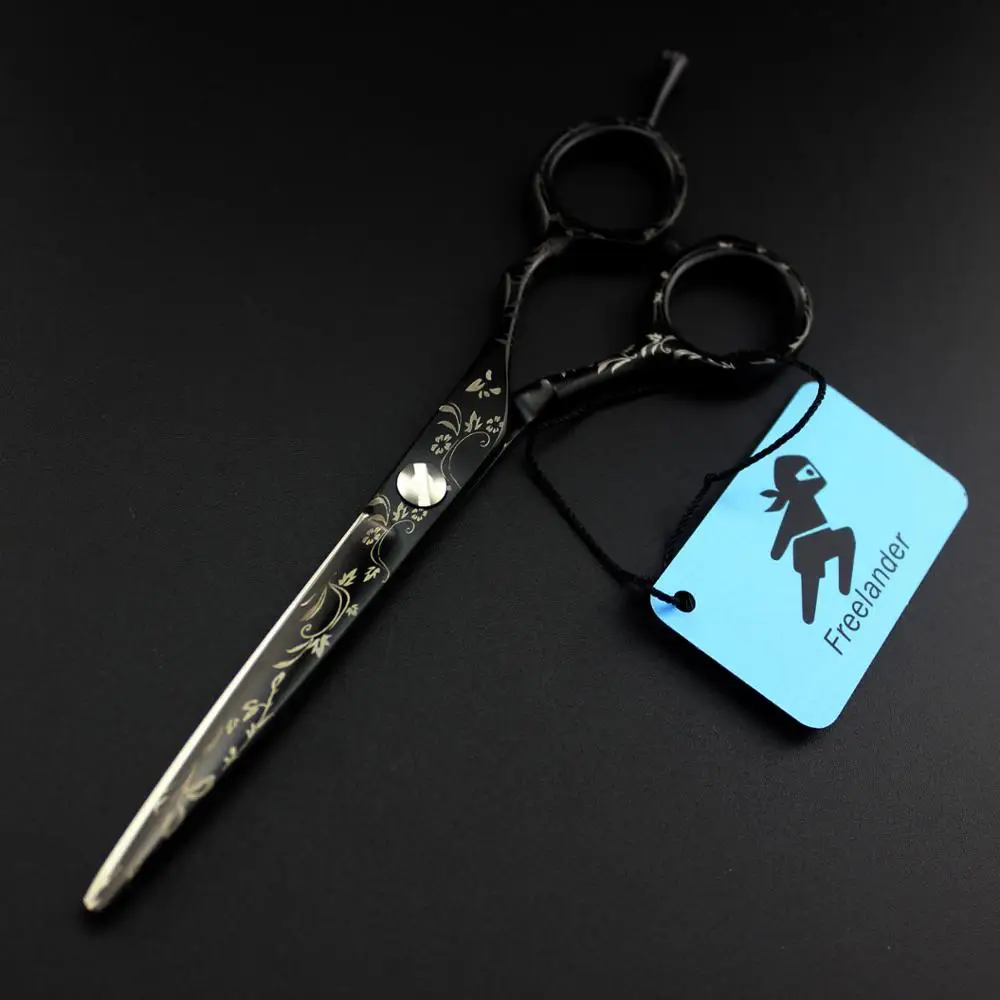 cutting scissors 6,0 дюймов черные японские ножницы для волос острые Парикмахерские ножницы с рисунком краски парикмахерские бритвы Стрижка Ножницы - Цвет: cutting scissors
