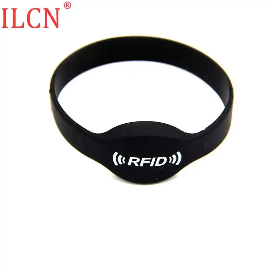 1pcs Black 125 кГц, идентификационный, реплицируемый, записываемый, водонепроницаемый, кремнеземный браслет, брелоки, маркер, тег, контроль доступа, RFID, смарт-тег, копир T5577 T5200 1 - Цвет: 1pcs Black