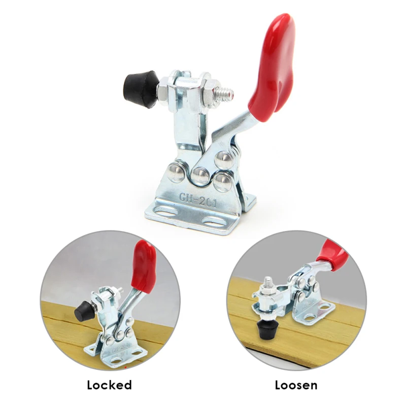 

New 4Pcs Anti-Slip U Shape Red Metal Horizontal Clamp Quick Release Tool Retracted Clamp Toggle Clamp Horizontal Hold Hand Tool